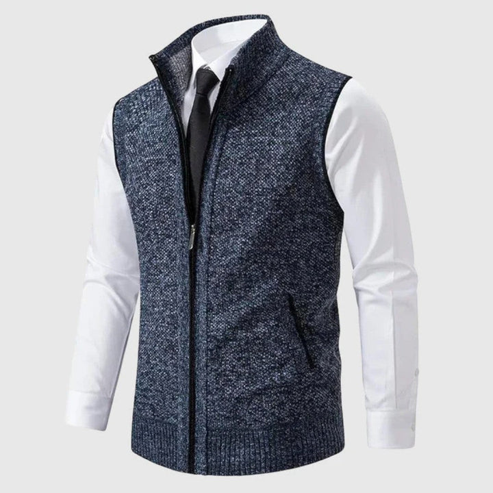 Maren Zip-Up Sleeveless Knit Vest