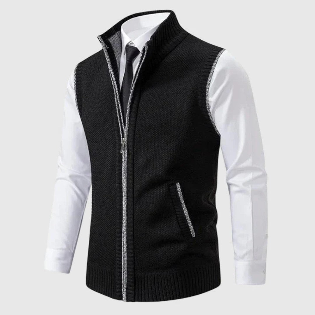 Maren Zip-Up Sleeveless Knit Vest