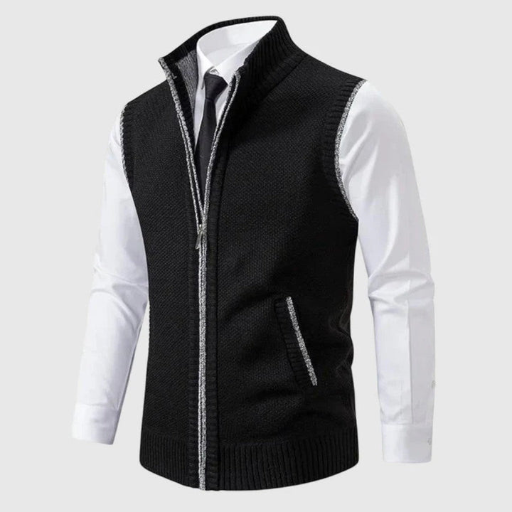 Maren Zip-Up Sleeveless Knit Vest
