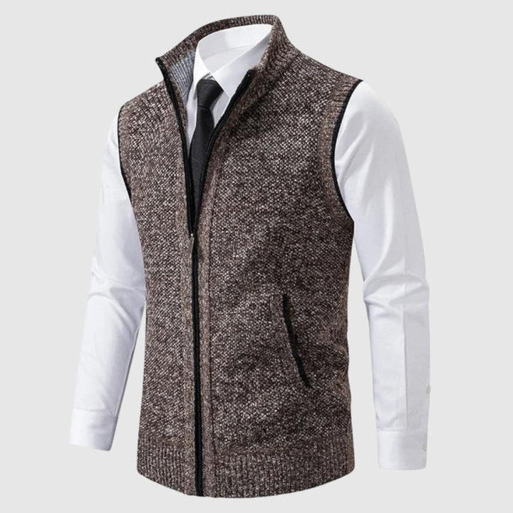 Maren Zip-Up Sleeveless Knit Vest