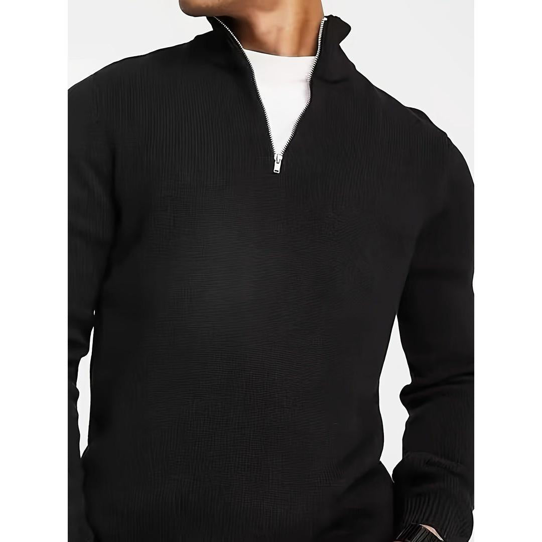 Penhurst Half-Zip Knit Sweater with Funnel Neck