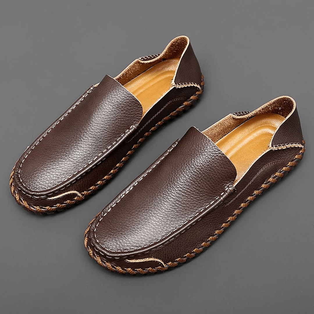 Prescott Leather Loafers with Hand-Finished Stitching