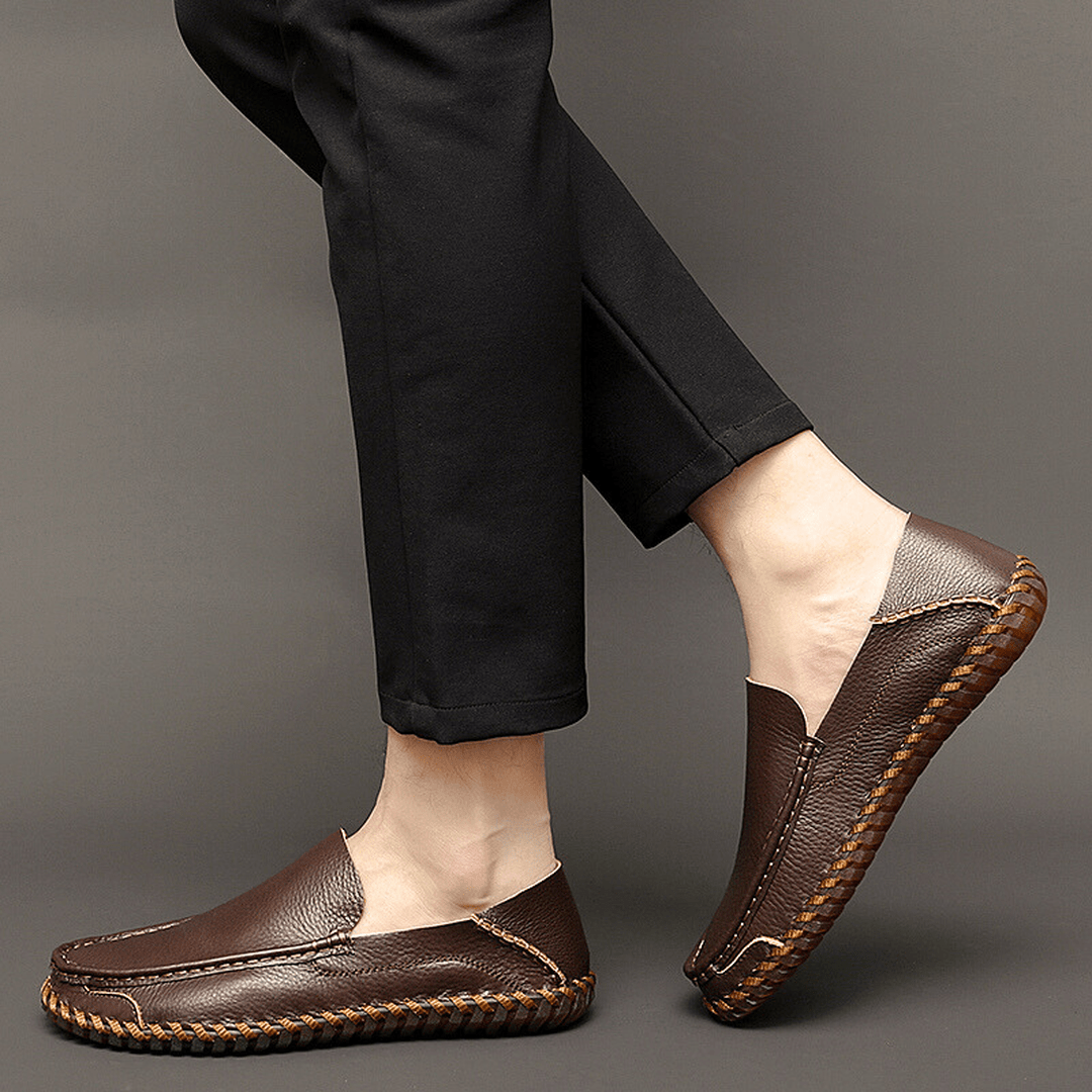Prescott Leather Loafers with Hand-Finished Stitching