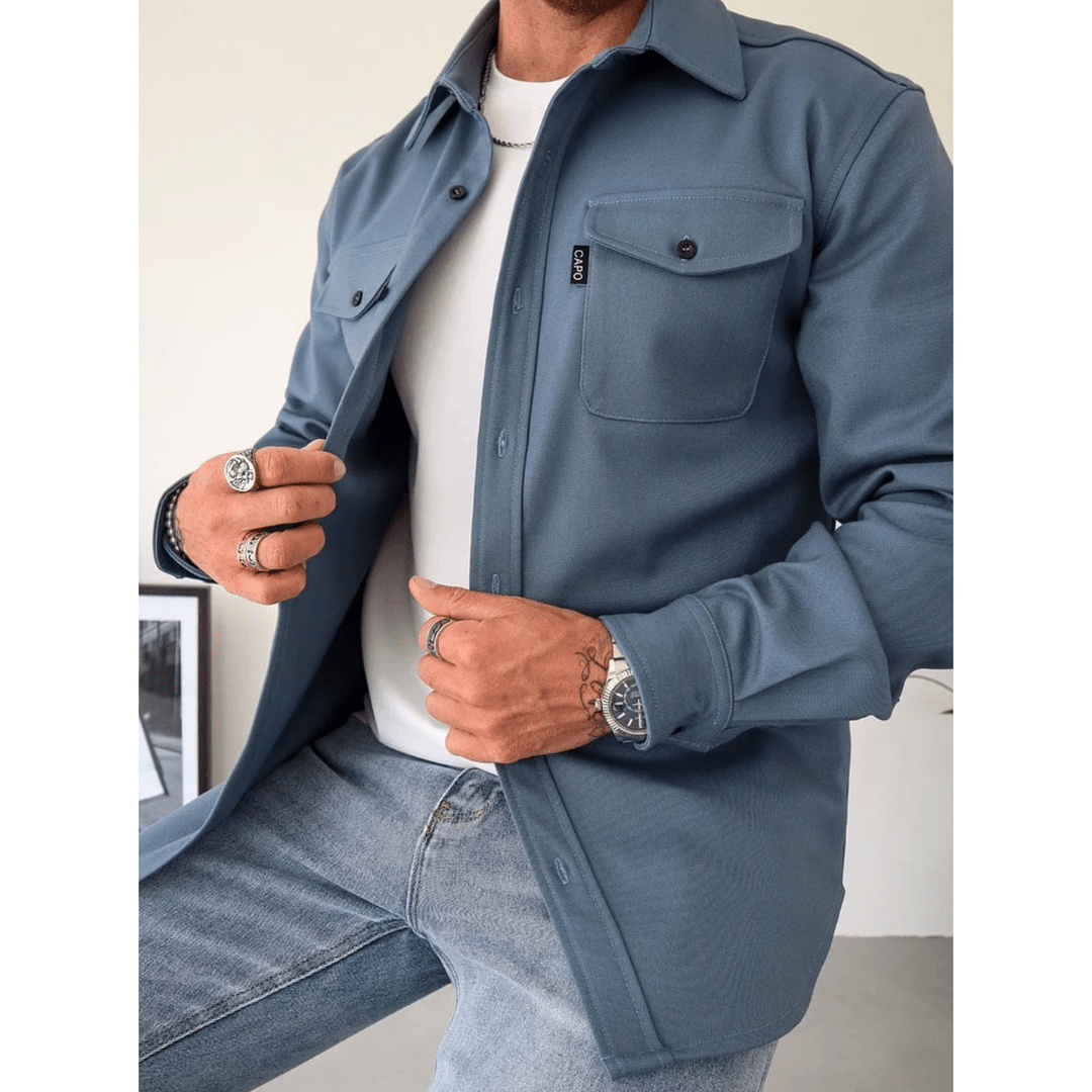 Sandford Brushed Overshirt with Buttoned Chest Pockets