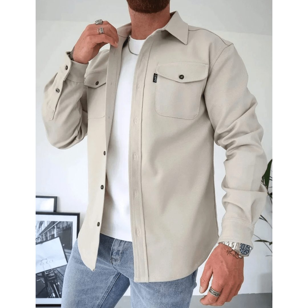 Sandford Brushed Overshirt with Buttoned Chest Pockets