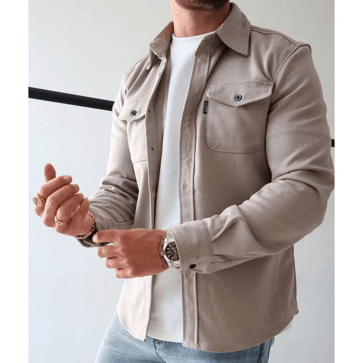 Sandford Brushed Overshirt with Buttoned Chest Pockets