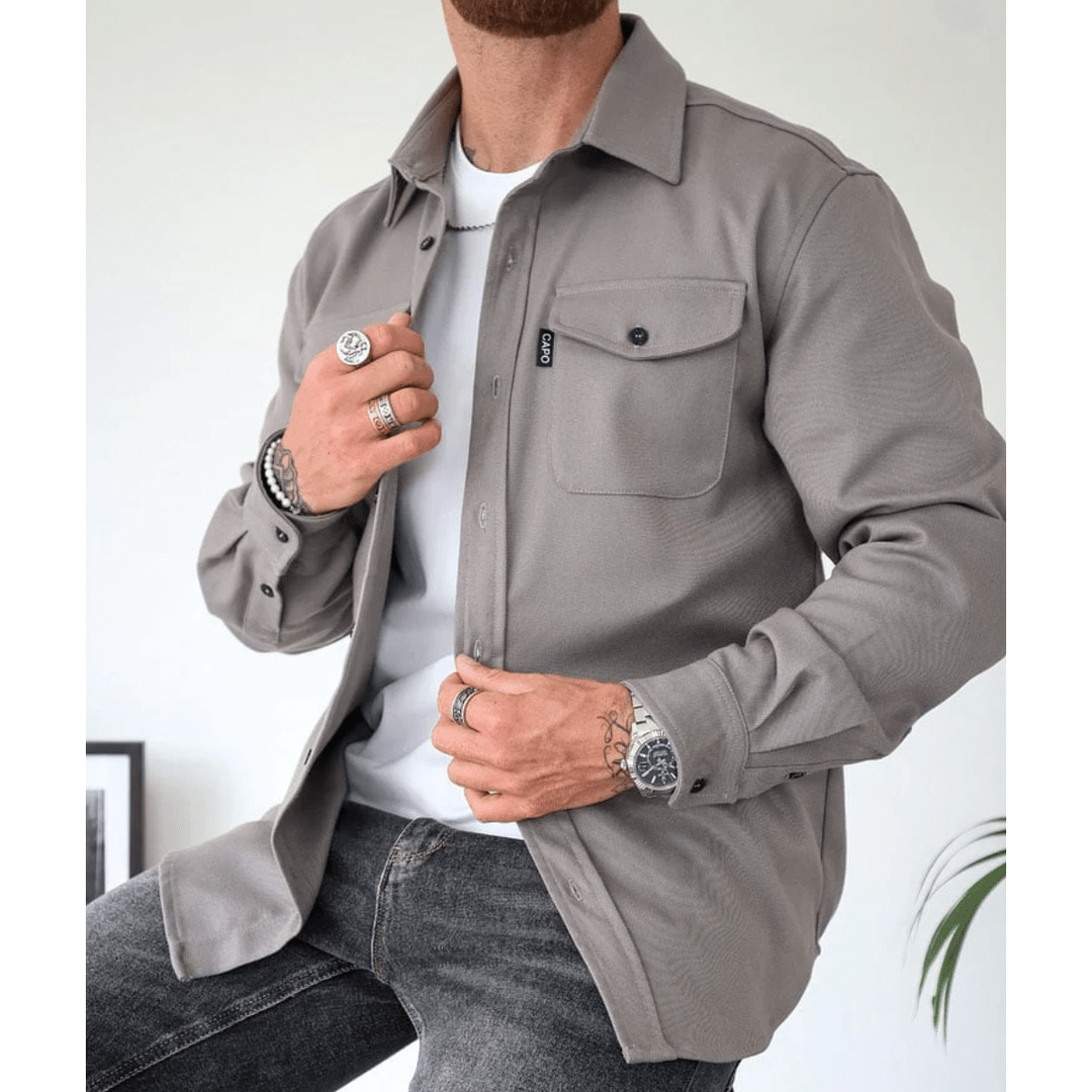 Sandford Brushed Overshirt with Buttoned Chest Pockets