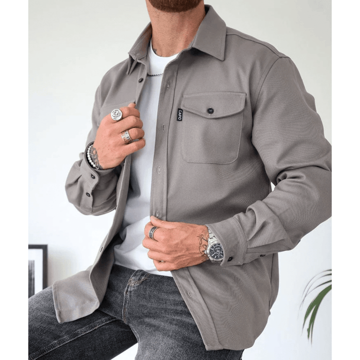 Sandford Brushed Overshirt with Buttoned Chest Pockets
