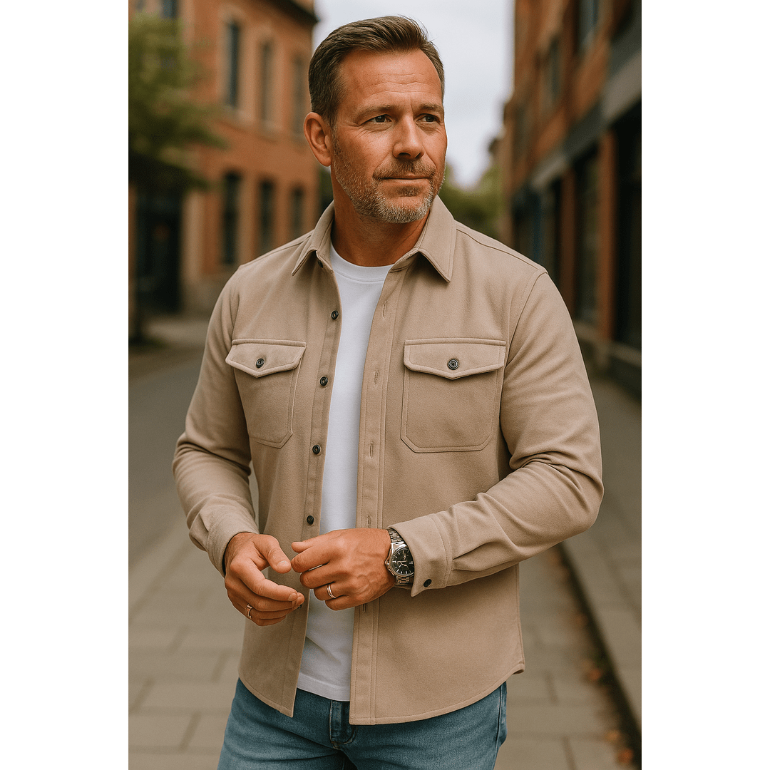 Sandford Brushed Overshirt with Buttoned Chest Pockets