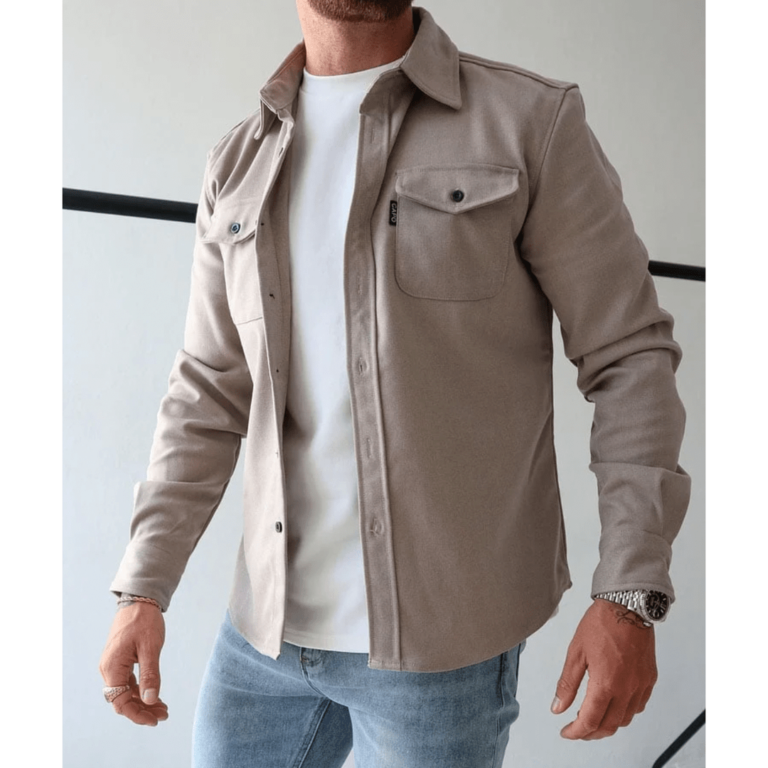 Sandford Brushed Overshirt with Buttoned Chest Pockets