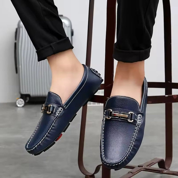 Slip-On Loafers with Metal Clasp