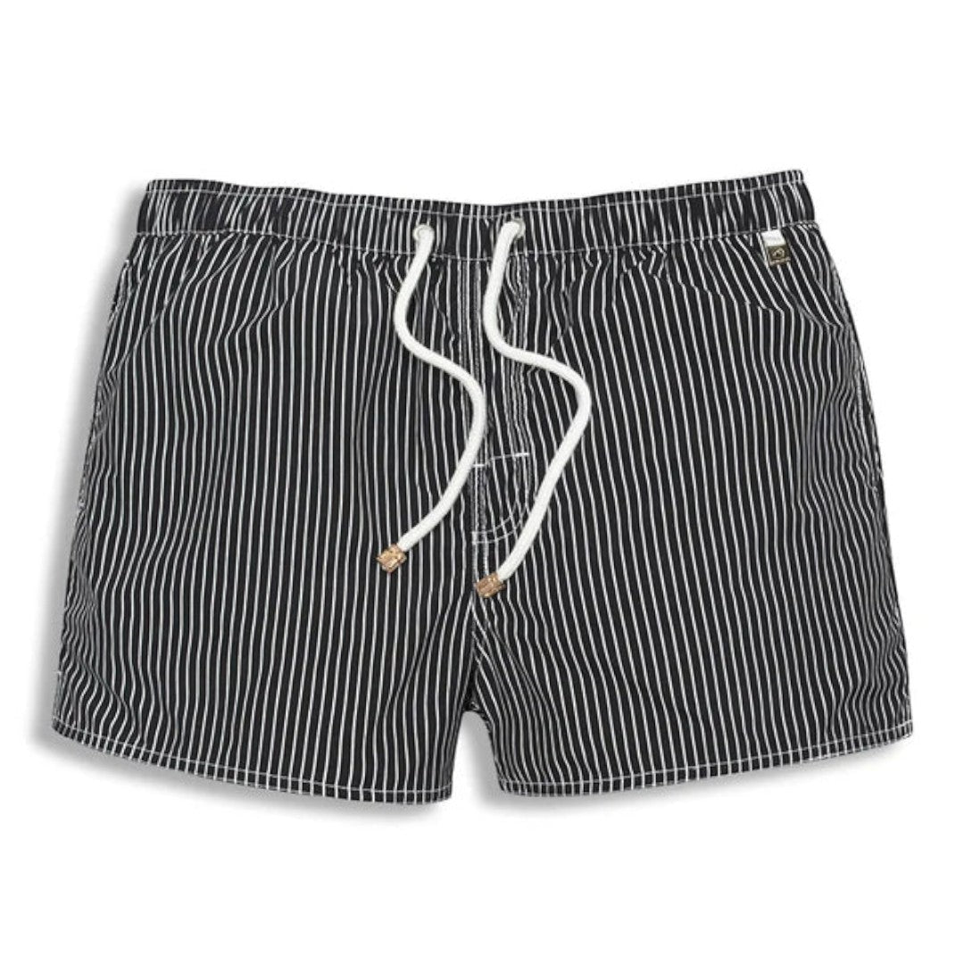 Striped Swim Shorts with Drawstring Waist