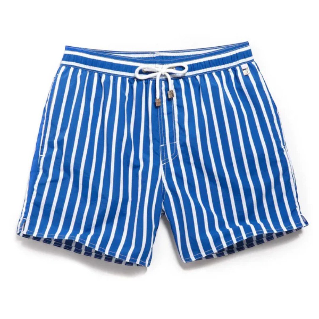 Striped Swim Shorts with Drawstring Waist
