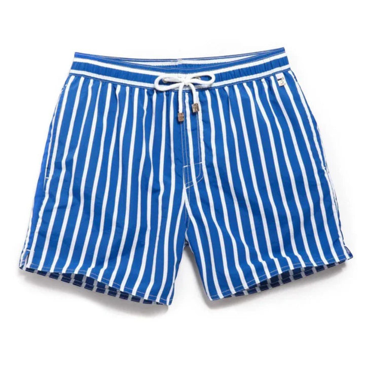 Striped Swim Shorts with Drawstring Waist