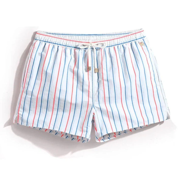 Striped Swim Shorts with Drawstring Waist